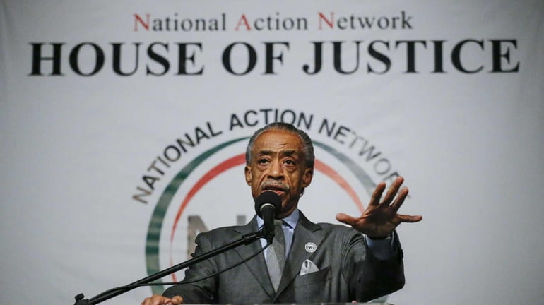 Rev. Al Sharpton speaks during a rally at National Action...