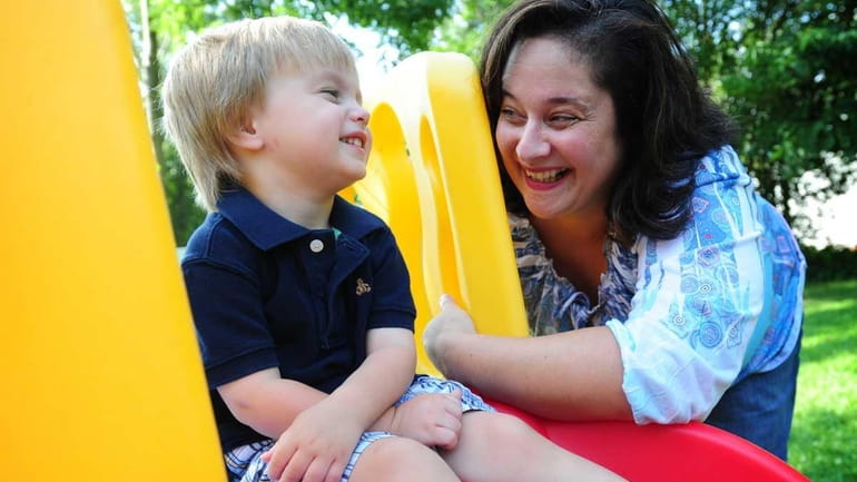 Jennifer Clark, of West Babylon, with her son, Brody, on...
