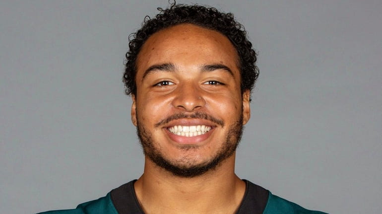 Elijah Riley, shown here with the Eagles, started for the Jets at...