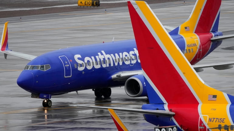 A Southwest Airlines jet arrives at Sky Harbor International Airport...