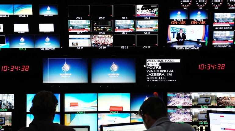 The main control room in the new Al Jazeera America...
