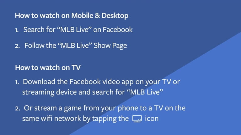 Instructions for how to watch Wednesday's Mets' game on Facebook...