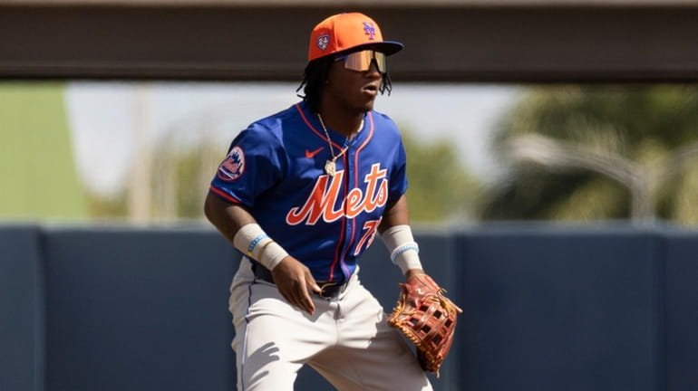 Mets' Luisangel Acuna during a spring training baseball game against...