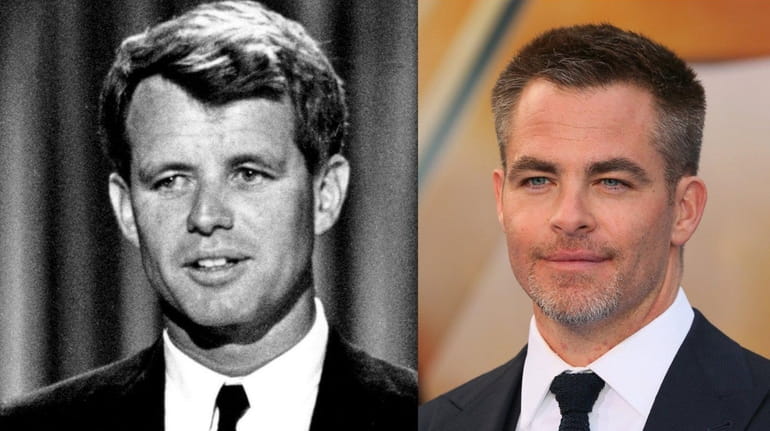 Chris Pine, right, will portray Robert F. Kennedy, left, shown...