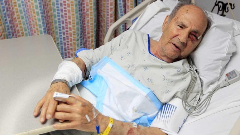 Benjamin Goldman recovers at North Shore University Hospital after falling...