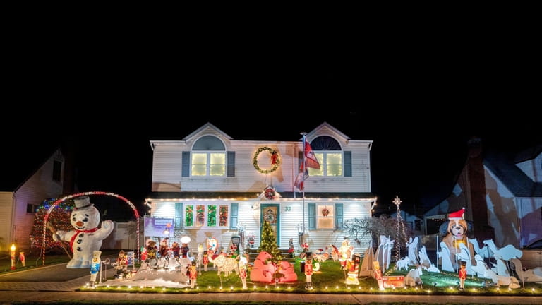 The holiday decorations at the Spagnuolo family's home at 33 Jamaica...