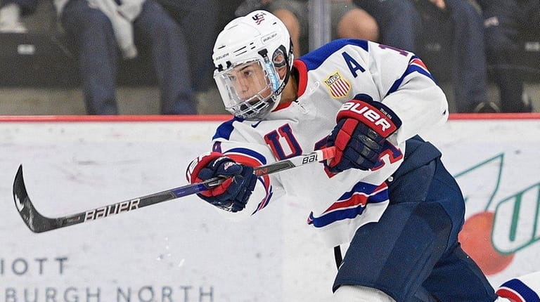 Oliver Wahlstrom of Team USA at the USHL Fall Classic...