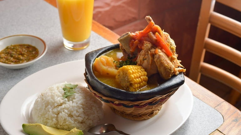 Sancocho mixto was one of the Colombian soups served at...