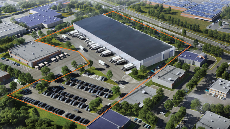 Rendering of a planned 121,000-square-foot warehouse in Bohemia. 