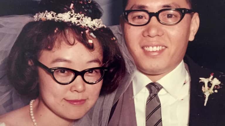 Alice Szema with her late husband, Li-Chieh, on their wedding day...