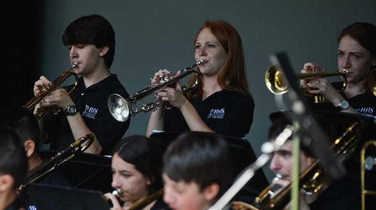 The Harborfields High School Jazz Band performs during Coltrane Day...