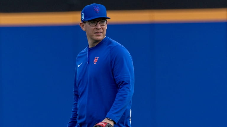 Mets assistant coach Danny Barnes during a spring training workout...