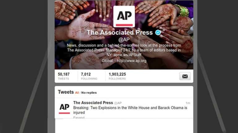 The Associated Press tweet Tuesday that sank financial markets, briefly....