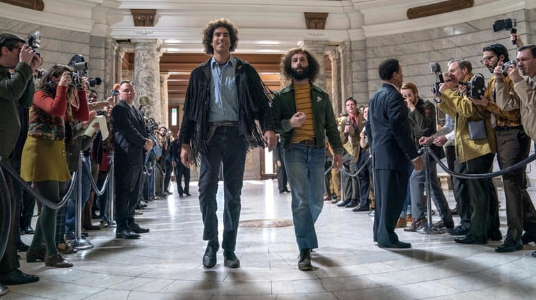  Sacha Baron Cohen (l) as Abbie Hoffman and Jeremy Strong...