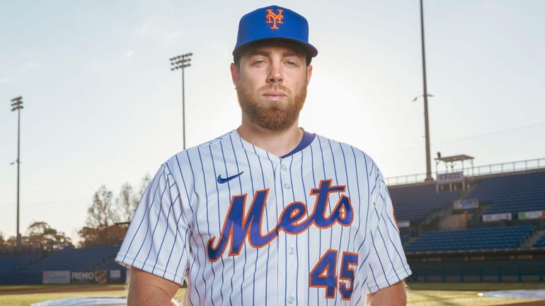 Mets pitcher Sam Coonrod poses for a portrait during Photo Day...