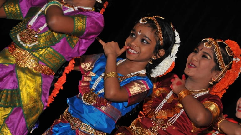 Traditional Indian dancing by women and girls, such as these...