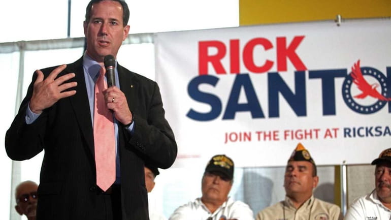 Republican presidential candidate Rick Santorum speaks to an audience at...