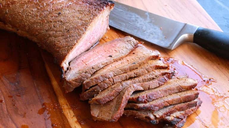 London broil (aka top round) steak is rubbed with chipotle...