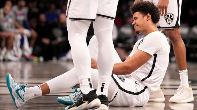 Cam Johnson of the Nets tweaked his ankle after a...