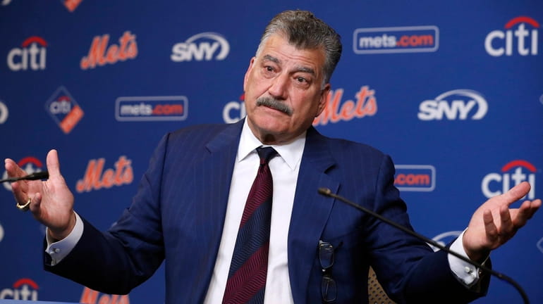 Keith Hernandez answers questions from media before the Mets played...