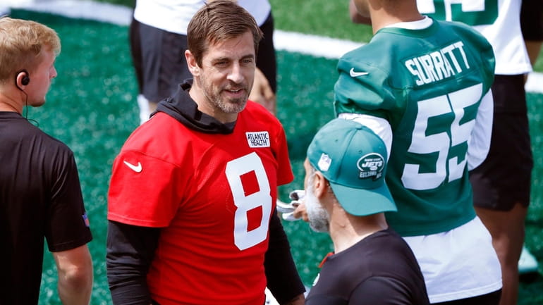 New Jets quarterback Aaron Rodgers has taken positive strides with his...