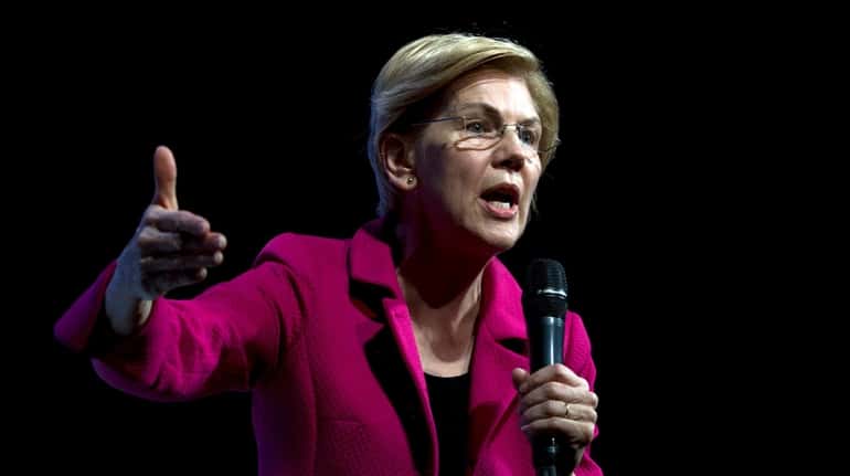 Democratic presidential candidate Sen. Elizabeth Warren, D-Mass., speaks during the...