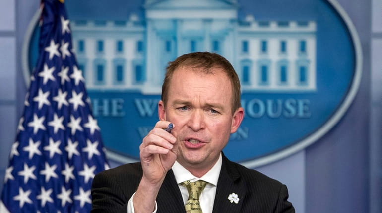 White House budget director Mick Mulvaney speaks at the White...