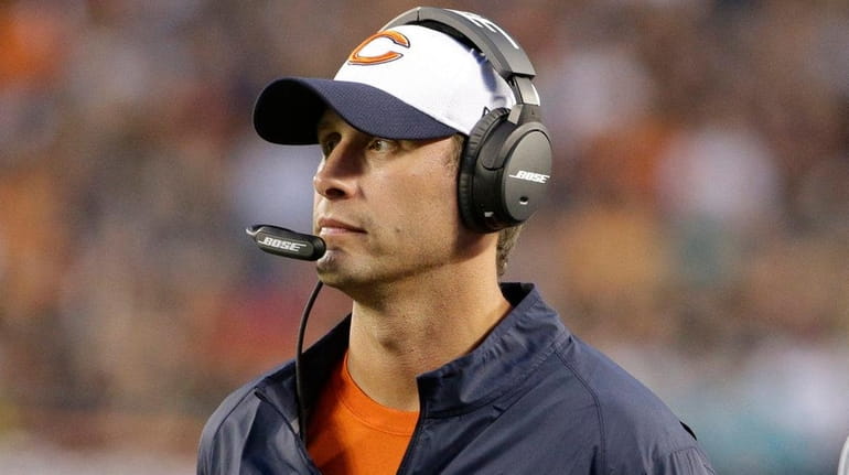 Chicago Bears offensive coordinator Adam Gase during the first half...