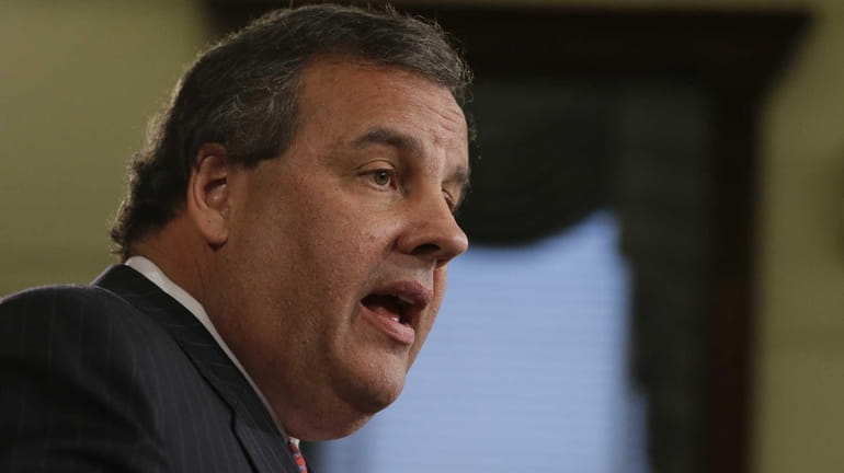 New Jersey Gov. Chris Christie speaks during a news conference...