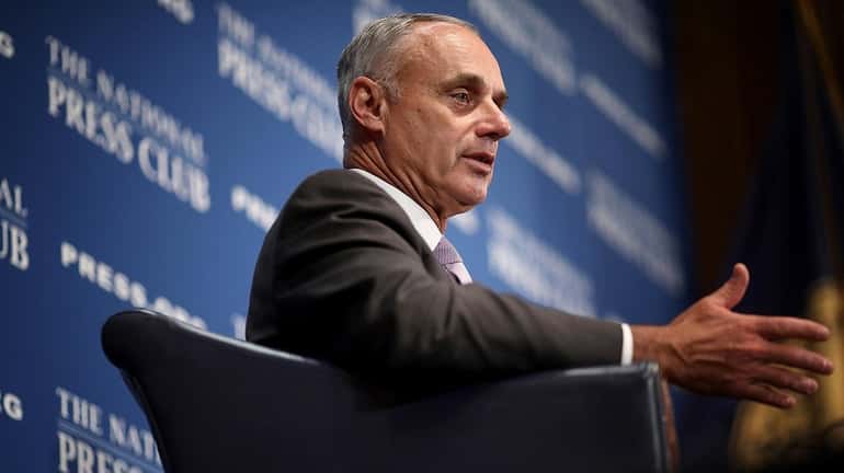 MLB Commissioner Rob Manfred speaks at the National Press Club...