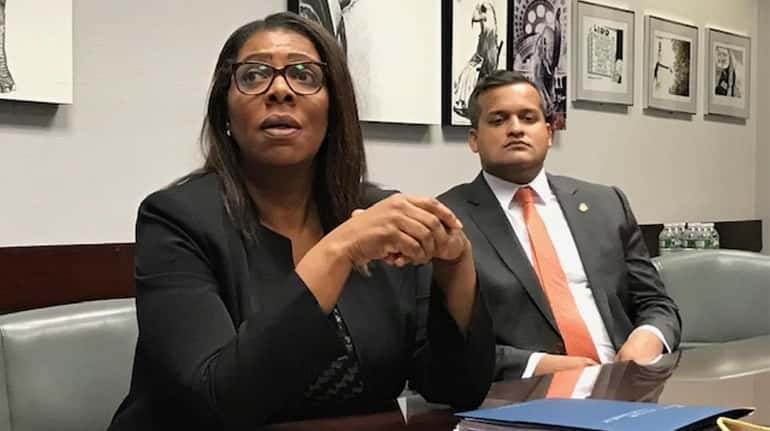 New York Attorney General Tish James visited the Newsday Editorial...
