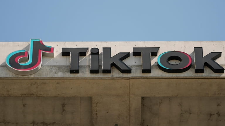 A TikTok sign is displayed on their building in Culver...
