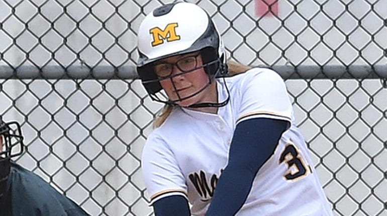 Kimberly Westenberg of Massapequa connects for a solo home run to...