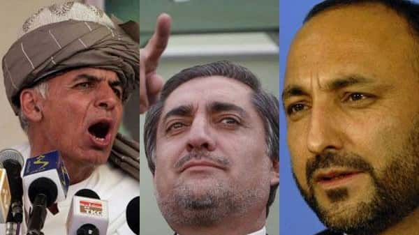 From left-to-right, favorites for the Afghan presidency Ashraf Ghani, Hanif...