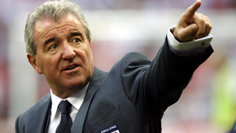 England's assistant coach Terry Venables points before their international friendly...