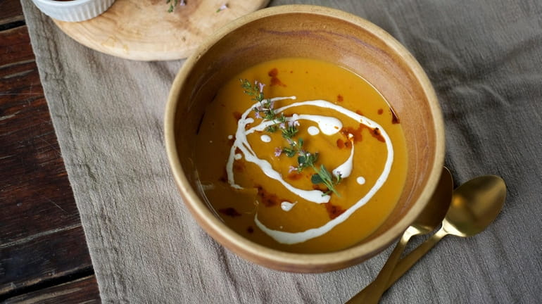 Curry and spice sweet potato soup.