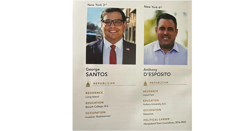 The entries for George Santos and Anthony D'Esposito for the 118th Congress’...