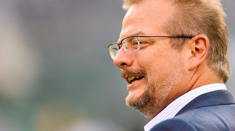 Jets GM Mike Maccagnan before a game against the Titans...