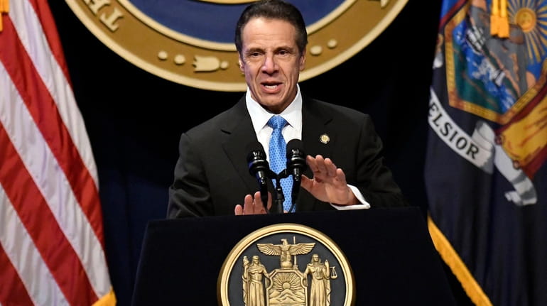 New York Gov. Andrew Cuomo delivers his State of the...