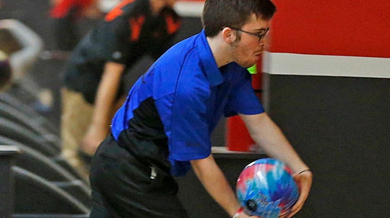 Deer Park's Adam Zimmerman during the 2016 NYSPHSAA Bowling Championships...