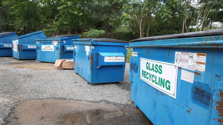 Glass recycling bins can be found in several locations across...
