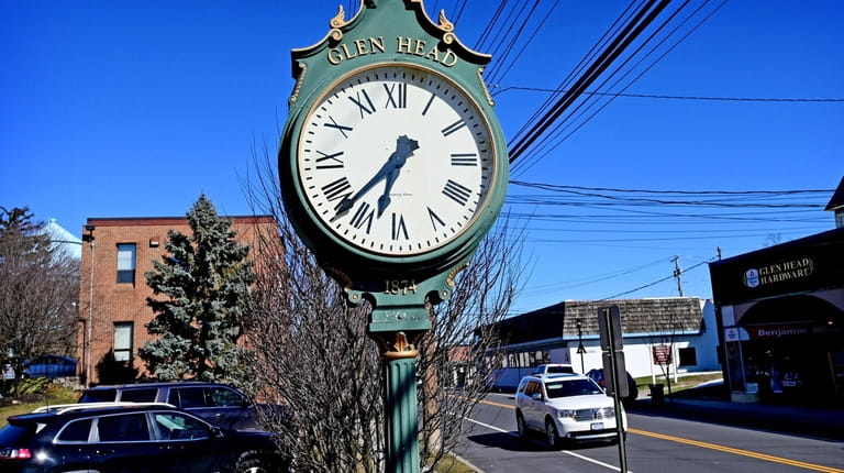 The municipal clock on Glen Head Road in Glen Head