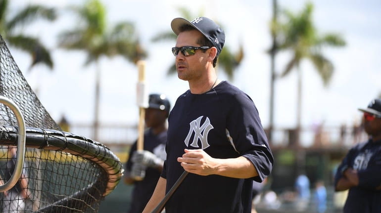 New York Yankees Aaron Boone before the start of his...
