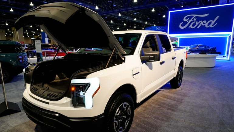 The Ford F-150 Lightning displayed at the Philadelphia Auto Show,...