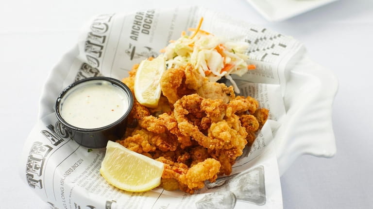 Fried whole belly clams with tartar sauce at Anchor Down...