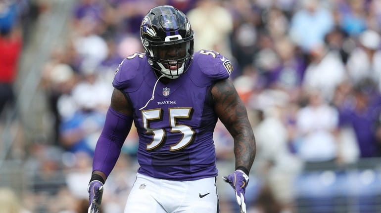 Outside linebacker Terrell Suggs of the Baltimore Ravens of the...