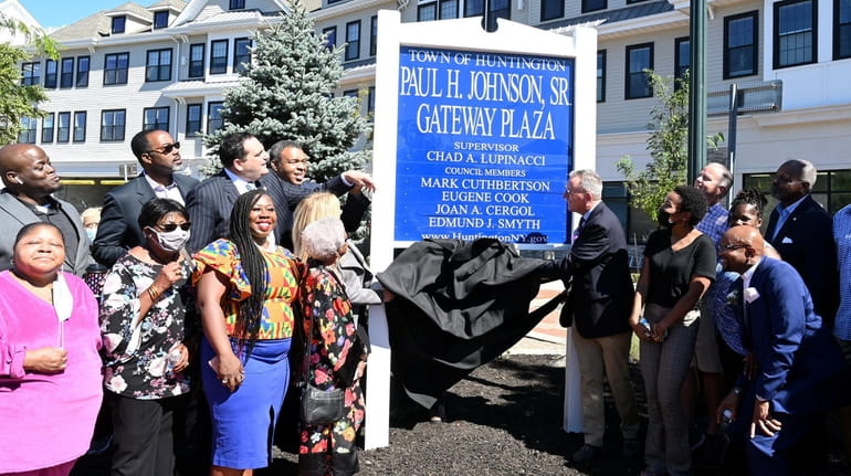 Gateway Plaza in Huntington Station was renamed Saturday for civil rights...
