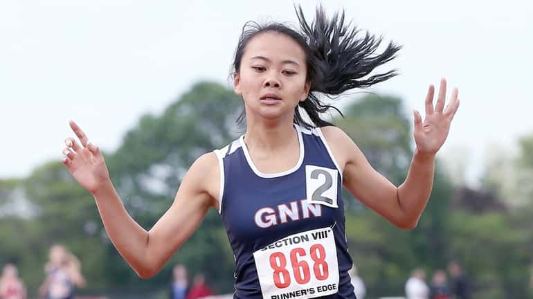 Great Neck North's Samantha Law finishes first in the girls...