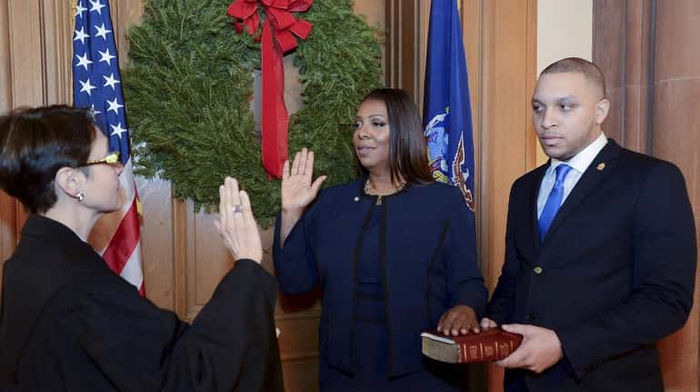 Letitia James is officially sworn in as New York's attorney...