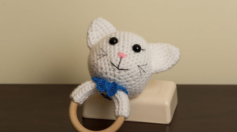 A cat rattle crocheted by Pooja Hathiramani of Seaford Tuesday,...